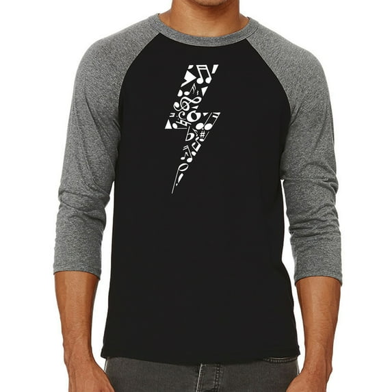 Men's Raglan Baseball Word Art T-shirt - Lightning Bolt