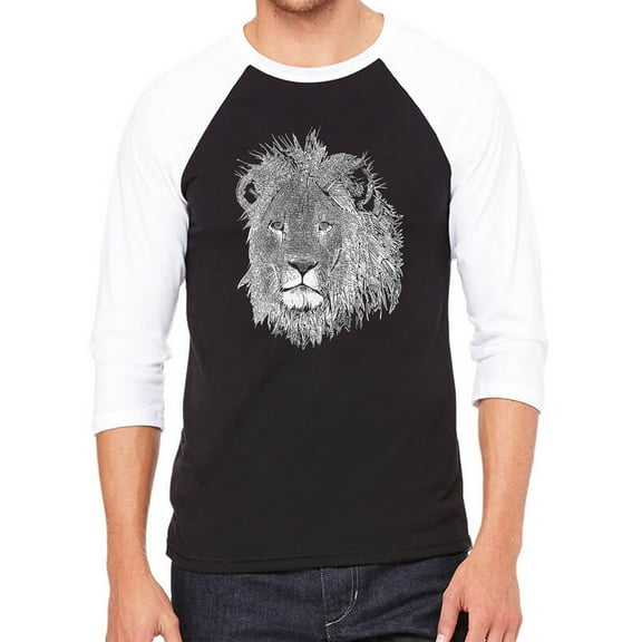 Men's Raglan Baseball Word Art T-shirt - Lion