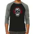 thumbnail image 1 of Men's Raglan Baseball Word Art T-shirt - Music Notes Skull, 1 of 2