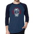 thumbnail image 1 of Men's Raglan Baseball Word Art T-shirt - Music Notes Skull, 1 of 2