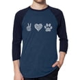 thumbnail image 1 of Men's Raglan Baseball Word Art T-shirt - Peace Love Dogs, 1 of 2