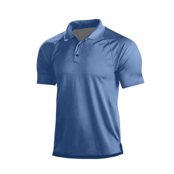 Men's Raglan Short Sleeve Polo Moisture-Wicking Uniform Polo Shirt