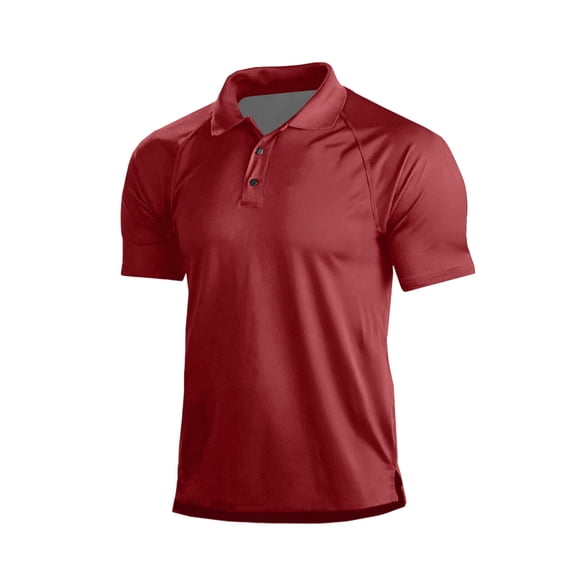 Men's Raglan Short Sleeve Polo Moisture-Wicking Uniform Polo Shirt