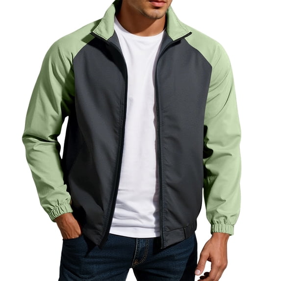 Men's Raglan Sleeve Casual Jacket Lightweight Comfortable Outdoor Sport Coat for Daily Wear