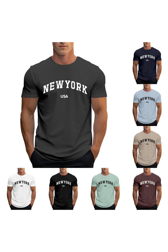 Men‘s Raglan Sleeve Letter Print Short Sleeve Round Neck T Shirt Floral Fashion Trend Bottoming Shirt Men S Big and Tall T Shirts for Man Tie Mens T Shirts