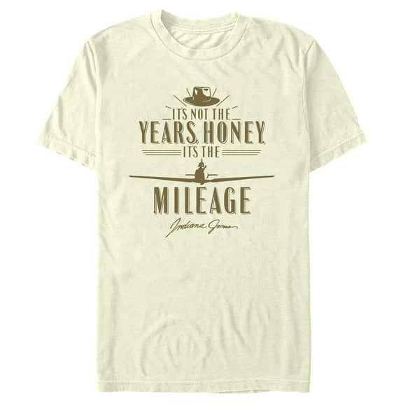 Men's Raiders of the Lost Ark It's Not the Years Honey It's the Mileage Gold  Graphic Tee Beige Large