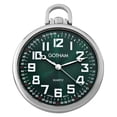 thumbnail image 1 of Men's Railroad Open Face Silver-Tone Analog Quartz Pocket Watch with Chain # GWC15027SG, 1 of 3