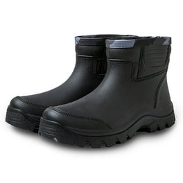Woobling Men s Rubber Boot Wide Calf Rain Boots Slip Resistant Garden Shoes Mens Rainboot Casual Waterproof Lightweight Comfortable Mid Black 8