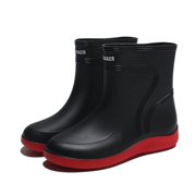 Men's  Rain Boots, Comfy Non Slip Solid Waterproof Durable Shoes For Men's Outdoor Activities