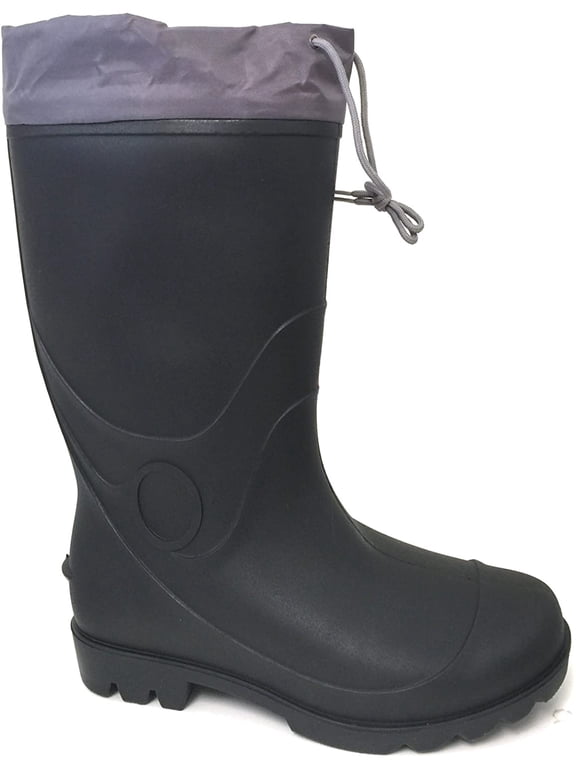 Men's Rain Boots Drawstring Slip-Resistant Waterproof Snow Mud Work