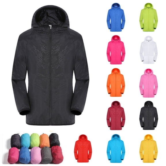 Men's Rain Hoodie | Windproof & Waterproof With Adjustable Hood, Drawcord Hem Raincoat for Men