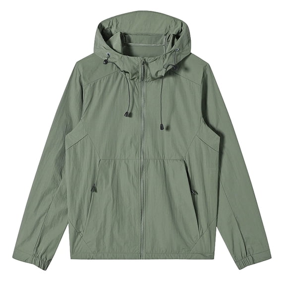 Men's Rain Jacket Waterproof Lightweight Packable Rain Shell Raincoat with Hood and Zipper Pocket for Golf Hiking Travel Size 4XL Army Green