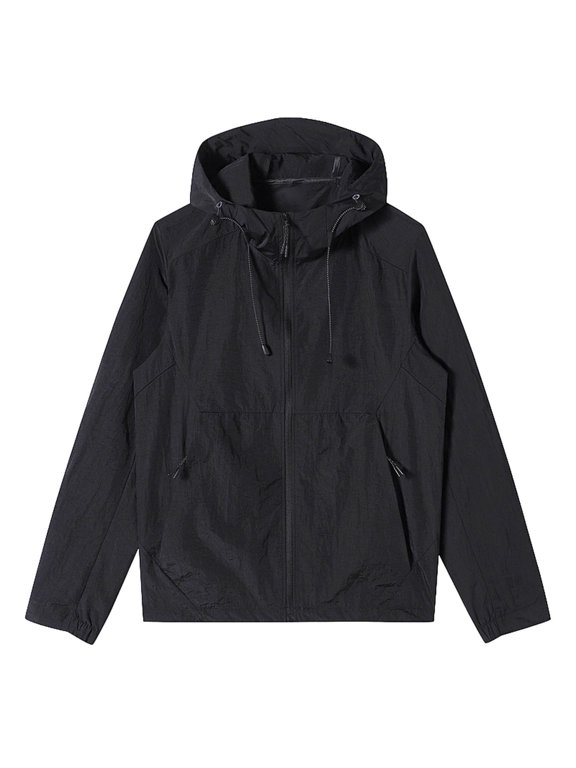 Men's Rain Jacket Waterproof Lightweight Packable Rain Shell Raincoat with Hood and Zipper Pocket for Golf Hiking Travel Size 4XL Black