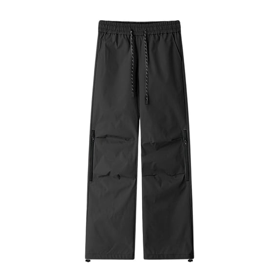 Men's Rain Pants Straight Leg Waterproof Lightweight Rain Over Pants with Zipper Pockets for Hiking, Fishing, Golf, Work, Daily Wear