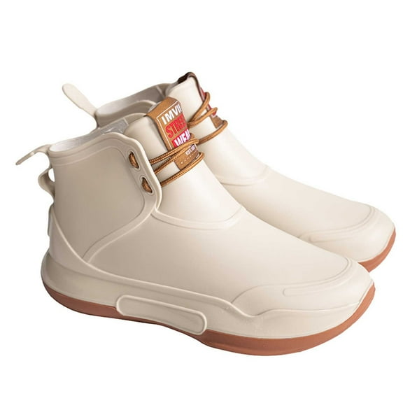 Men's Rain Shoes Fashion Sneakers Outdoor Sport Lace Up for Wet Conditions Durable Comfortable Lightweight All Weather Traction Design