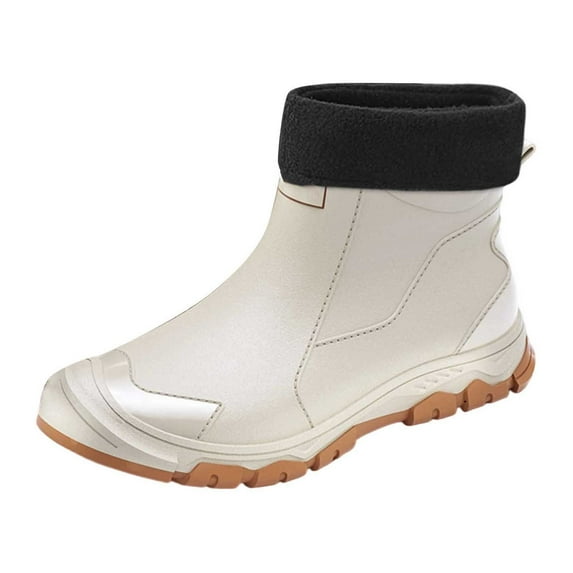 Men's Rain Shoes Fashionable Solid Color Low Top Removable Lined Rain Boots Outdoor Water Wading Shoes For Wet Weather