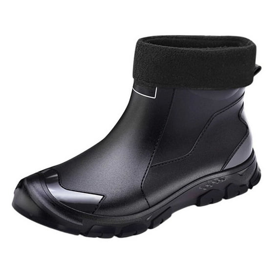 Men's Rain Shoes Fashionable Solid Color Low Top Removable Lined Rain Boots Outdoor Water Wading Shoes For Wet Weather