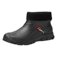 thumbnail image 1 of Men's Rain Shoes Stylish Warm Short Boot Footwear for Commuting Easy Clean Kitchen Rubber Shoes Durable Water Gaiters for Outdoor Use, 1 of 5