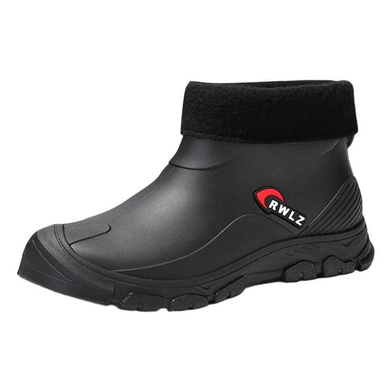 Men's Rain Shoes Stylish Warm Short Boot Footwear for Commuting Easy Clean Kitchen Rubber Shoes Durable Water Gaiters for Outdoor Use