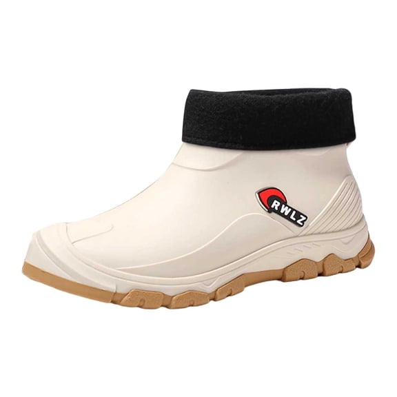 Men's Rain Shoes Stylish Warm Short Boot Footwear for Commuting Easy Clean Kitchen Rubber Shoes Durable Water Gaiters for Outdoor Use