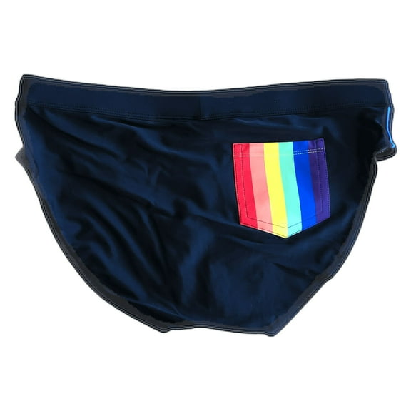 Men's Rainbow Back Pocket Swim Briefs Quick Dry Swimsuit Bathing Suit