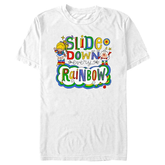 Men's Rainbow Brite Slide Down Every Rainbow Graphic T-Shirt