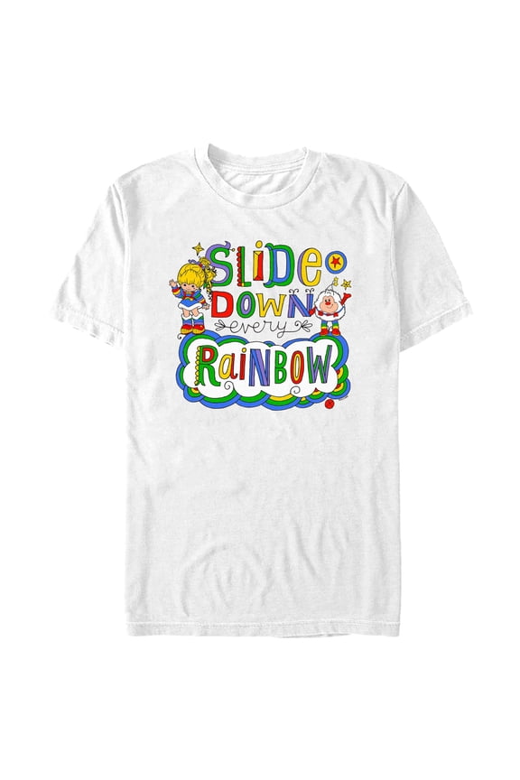 Men's Rainbow Brite Slide Down Every Rainbow Graphic T-Shirt