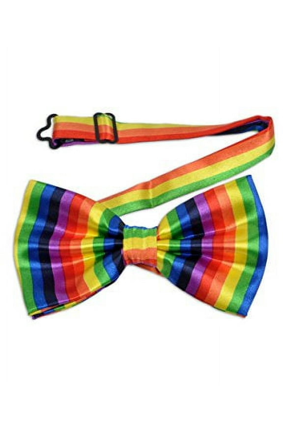 Men's Rainbow Pride Striped Formal Pretied Bow Tie Neckwear