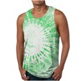 thumbnail image 1 of Men's Rainbow Tie Dye Round Neck Tank Top Casual Sleeveless Muscle Gym Athletic Shirt Summer Hippie Tops Beach Wear, 1 of 5