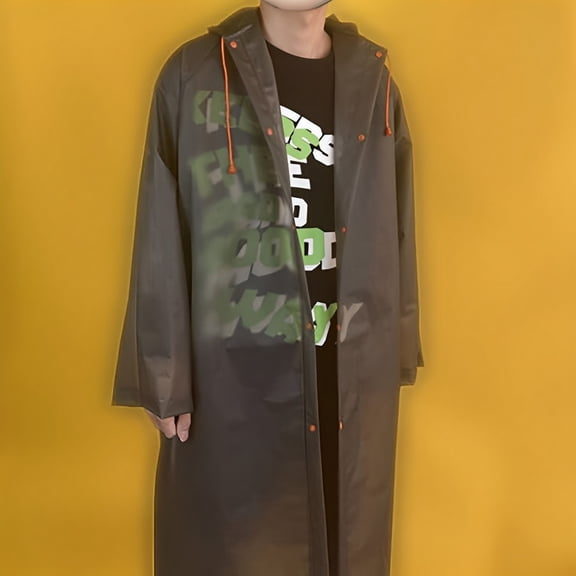 Men's Rainy Season Thickened Front Opening With Hooded Drawstring Pocket Raincoat Raining Cats And Dogs Umbrella Outdoor Umbrella Stand Yard Umbrella Large Umbrella with Base And Lights Small Umbrella