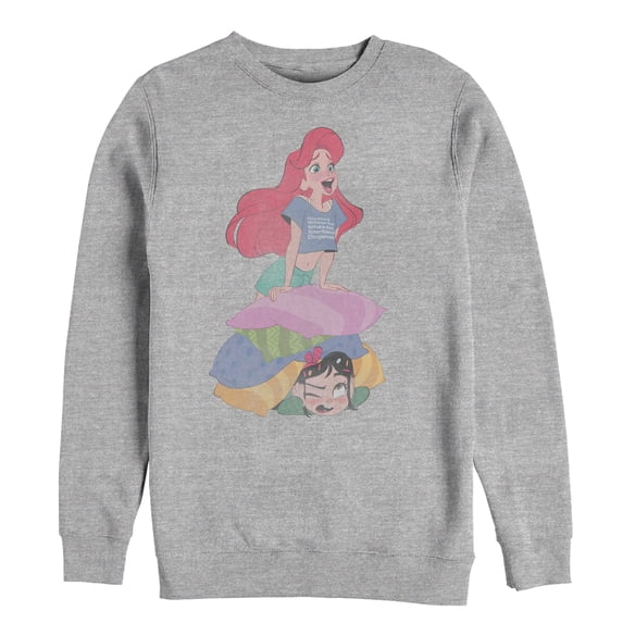 Men's Ralph Breaks the Internet Ariel Pillow Sweatshirt Athletic Heather 3X Large