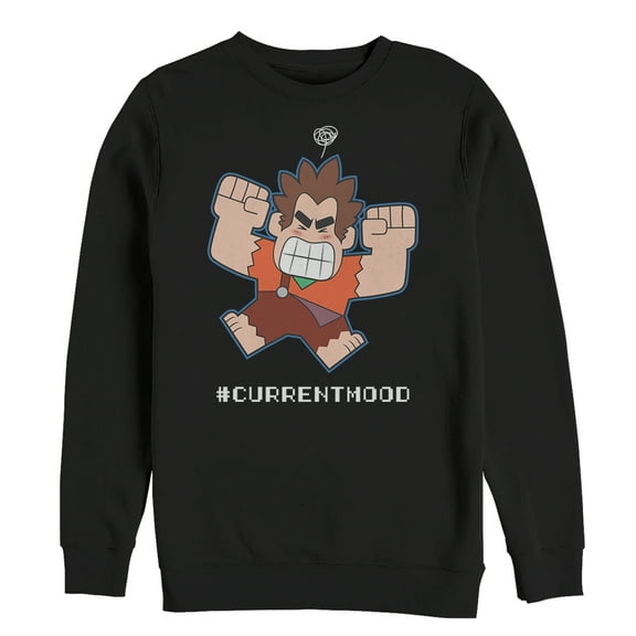 Men's Ralph Breaks the Internet Current Mood Sweatshirt Black 2X Large