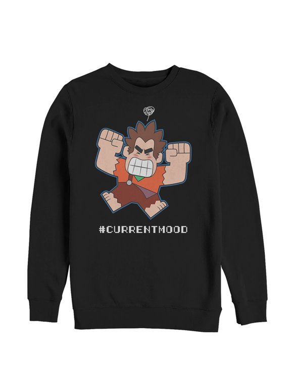 Men's Ralph Breaks the Internet Current Mood Sweatshirt Black Small