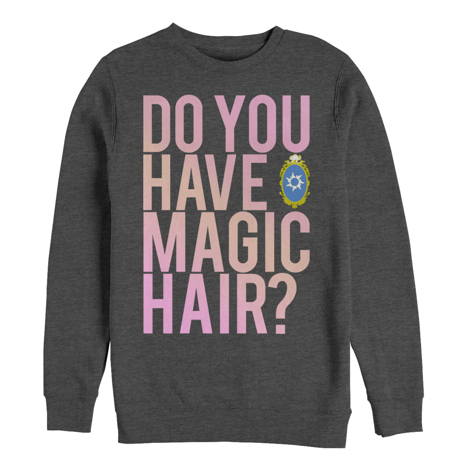 Men's Ralph Breaks the Internet Magic Hair  Sweatshirt Charcoal Heather Large - image 1 of 3