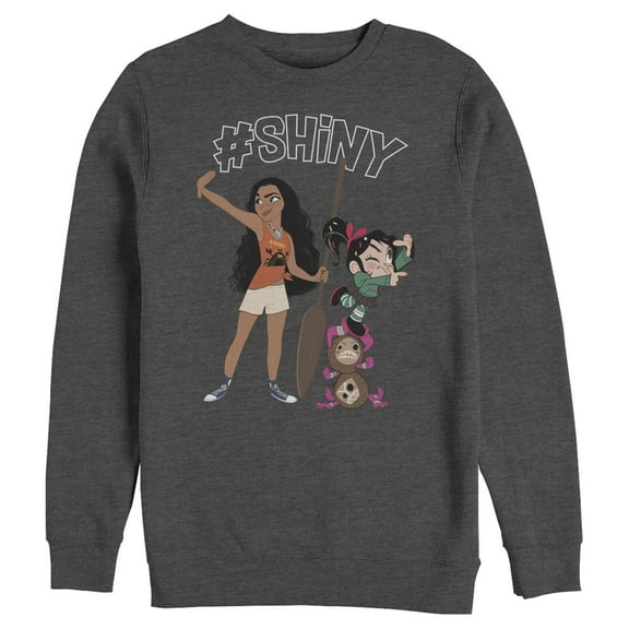 Men's Ralph Breaks the Internet #Shiny  Sweatshirt Charcoal Heather 2X Large