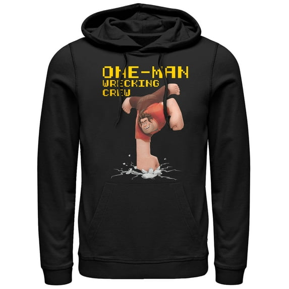 Men's Ralph Breaks the Internet Wrecking Crew Pull Over Hoodie Black Medium