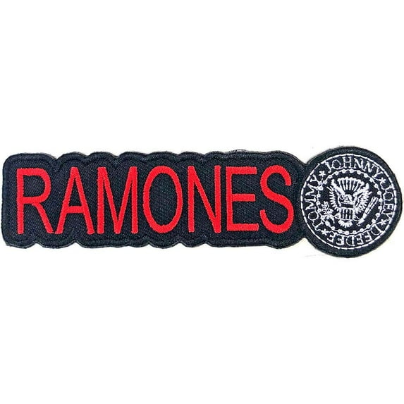 Men's Ramones Logo & Seal Embroidered Patch Black