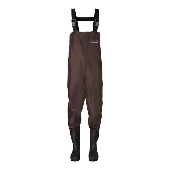 Frogg Toggs Men’s Rana II Bootfoot Chest Waders, PVC Waders for Fishing with Felt Outsole, Brown, Size 12