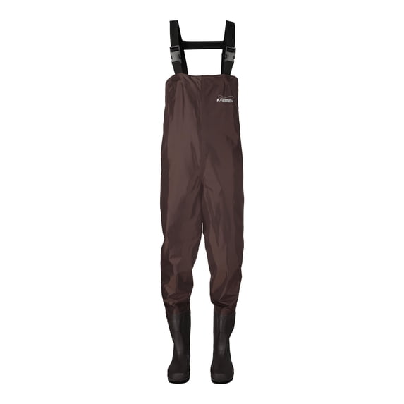 Frogg Toggs Men’s Rana II Bootfoot Chest Waders, PVC Waders for Fishing with Felt Outsole, Brown, Size 13