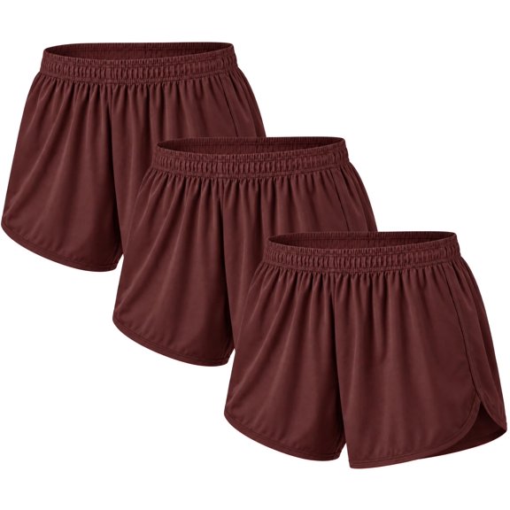 Men’s Ranger Panties Quick-Dry Running 4-Inch Shorts, 3-Pack (Maroon, MediumShort)