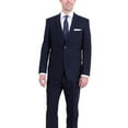 thumbnail image 1 of Men's Raphael Slim Fit Solid Navy Blue Two Button Wool Formal Business Suit, 1 of 4