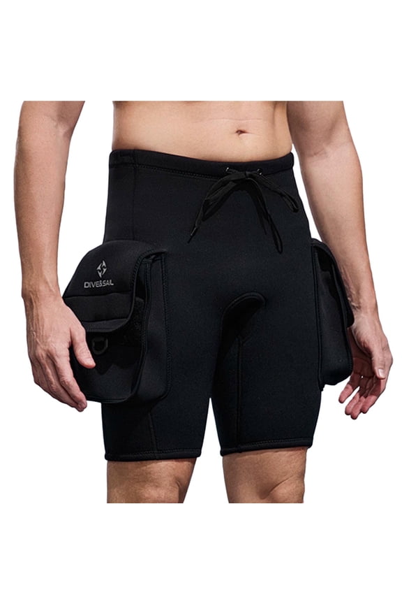 Men's Rash Guard Swim Diving Shorts Compression Swimming Jammer Cooling Quick Dry Active Swimsuit Workout Shorts Sports Tights with Big Pocket Size 3XL Black