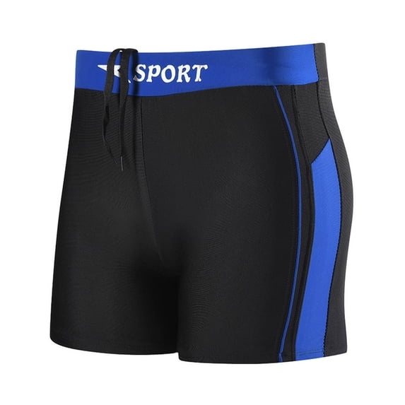 Men's Rash Guard Swim Shorts Compression Swimming Jammer Cool Quick Dry Active Swimsuit Workout Shorts Sports Tights with Mesh Liner Blue