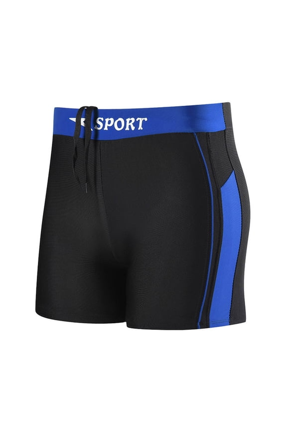 Men's Rash Guard Swim Shorts Compression Swimming Jammer Cool Quick Dry Active Swimsuit Workout Shorts Sports Tights with Mesh Liner Blue