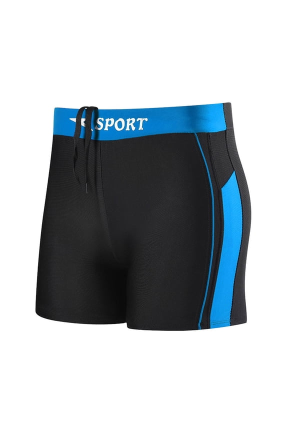 Men's Rash Guard Swim Shorts Compression Swimming Jammer Cool Quick Dry Active Swimsuit Workout Shorts Sports Tights with Mesh Liner Sky Blue