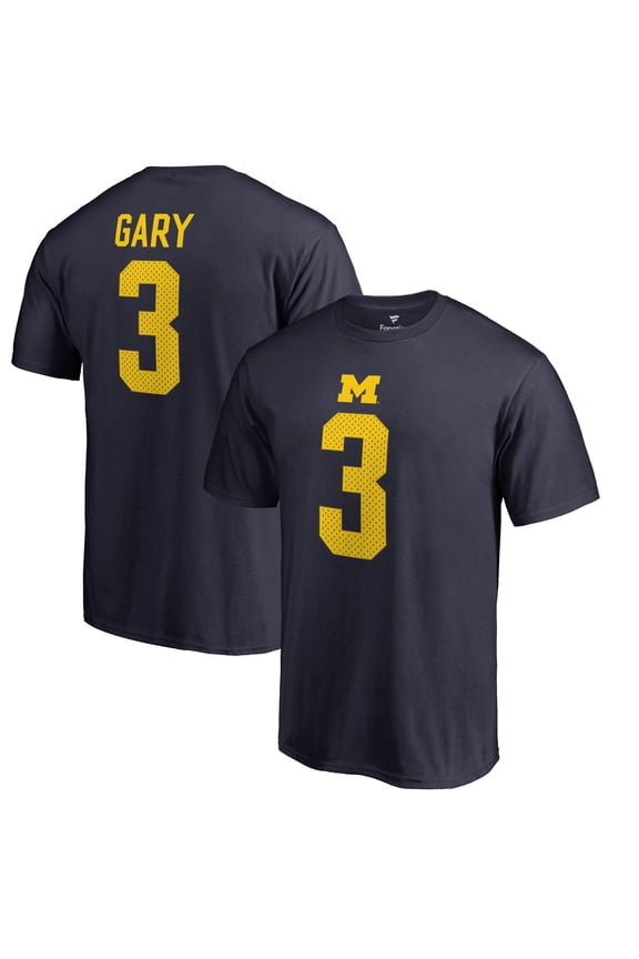 Men's Rashan Gary Navy Michigan Wolverines College Legends Name & Number T-Shirt