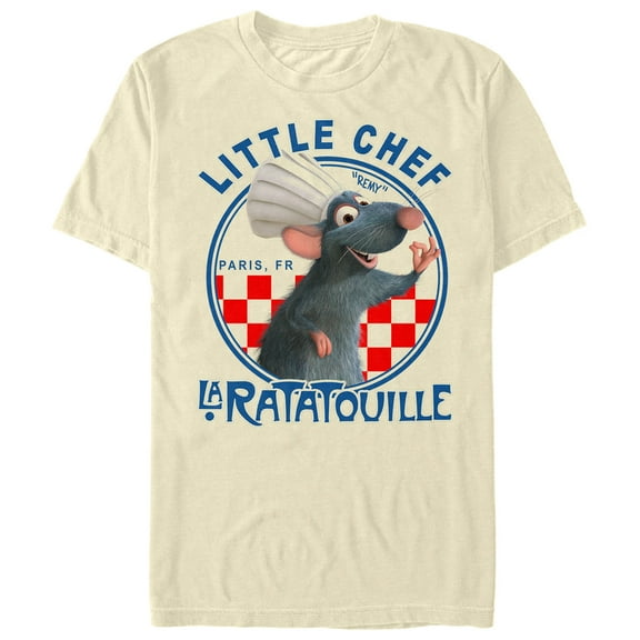 Men's Ratatouille Little Chef Remy Circle  Graphic Tee Cream Large