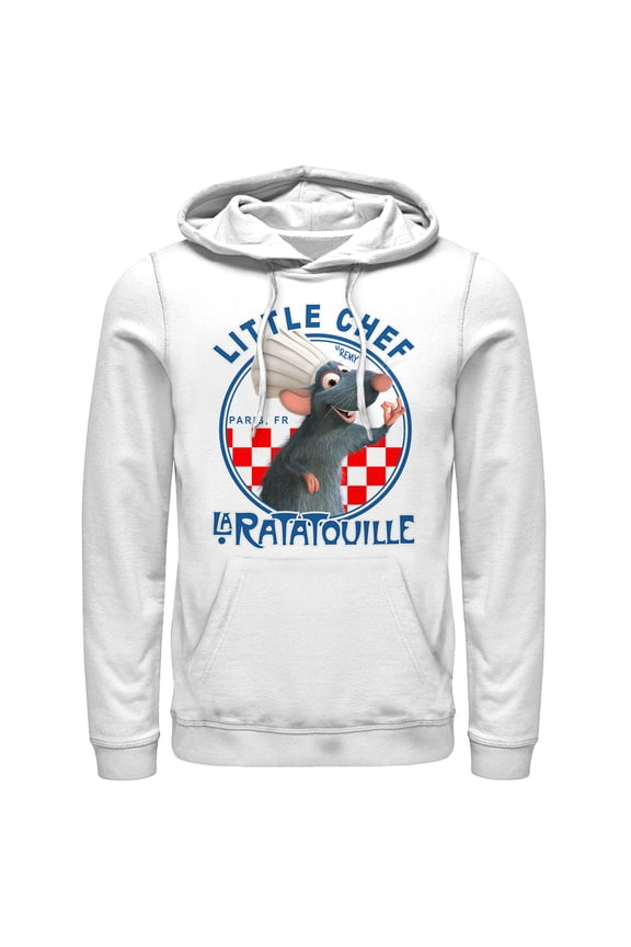 Men's Ratatouille Little Chef Remy Circle Pull Over Hoodie White Medium