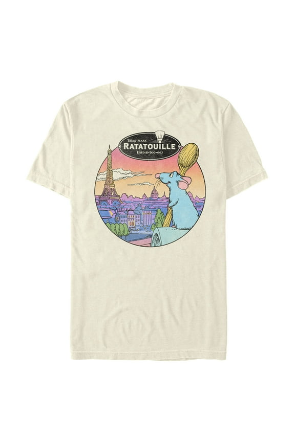 Men's Ratatouille View of Paris Graphic Tee Cream Medium