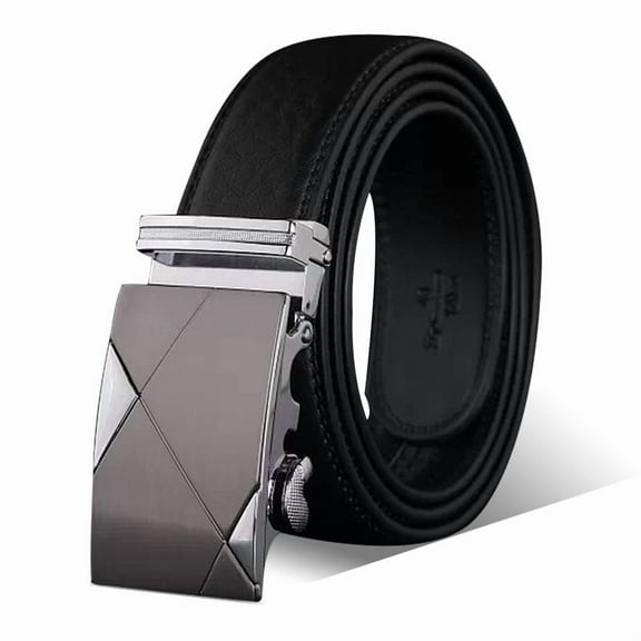 Men's Ratchet Belt - Genuine Leather Belt for Casual with Automatic Buckle,